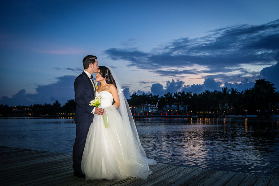 Miami Beach Resort Wedding romantic newlyweds portrait