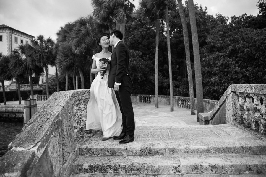 beautiful asian newlywed couple in Vizcaya