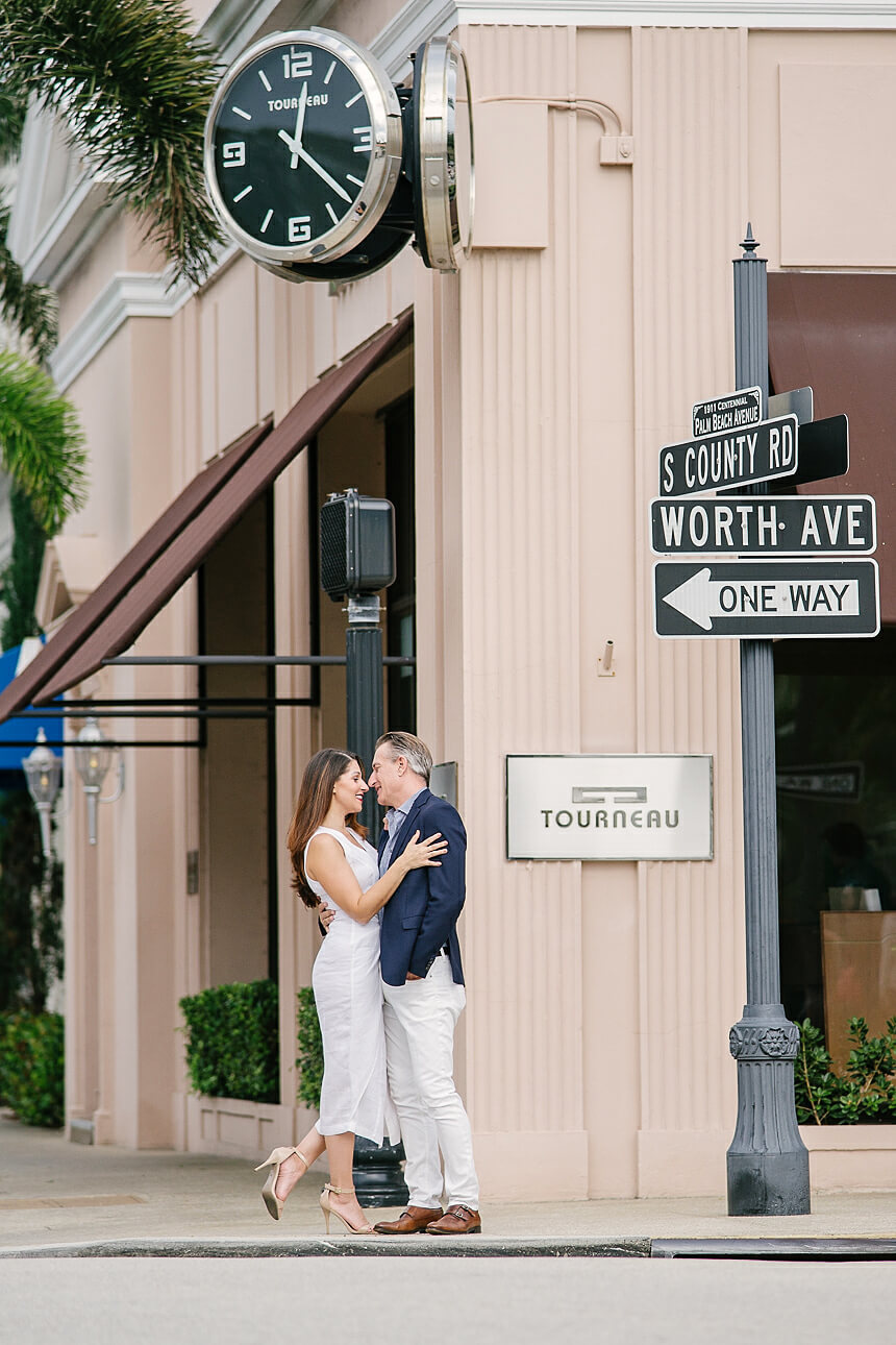 Kaylae and David's Palm Beach Worth Avenue Engagement Session