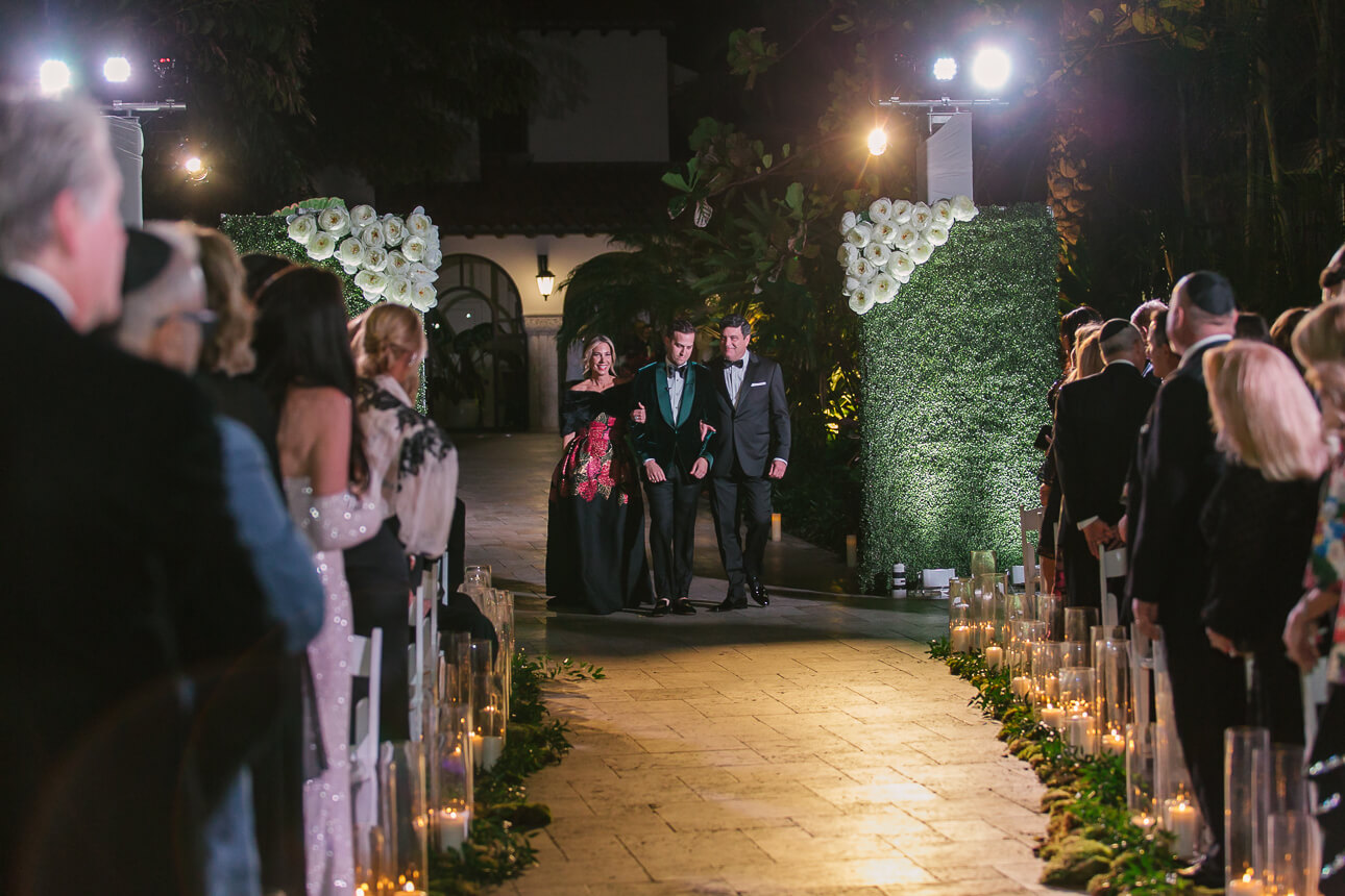 groom entering ceremony for his Fisher Island Club Wedding