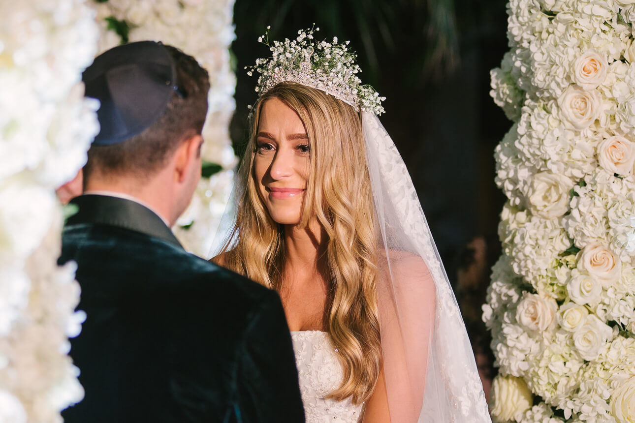 happy bride at Fisher Island Club Wedding ceremony