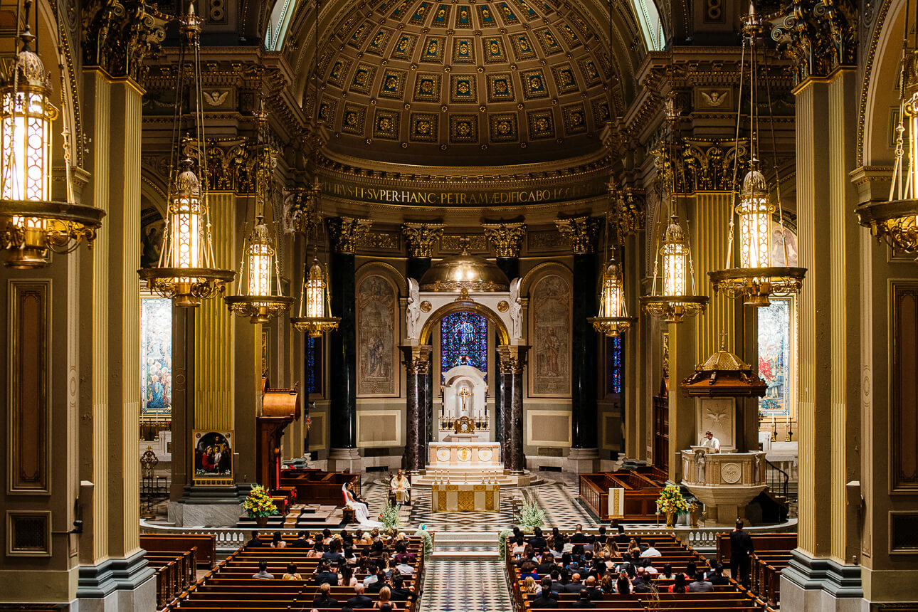 The Cathedral Basilica of Saints and Paul in Philadelphia wedding ceremony