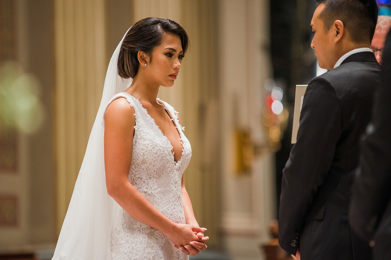 bride at The Cathedral Basilica of Saints and Paul in Philadelphia wedding