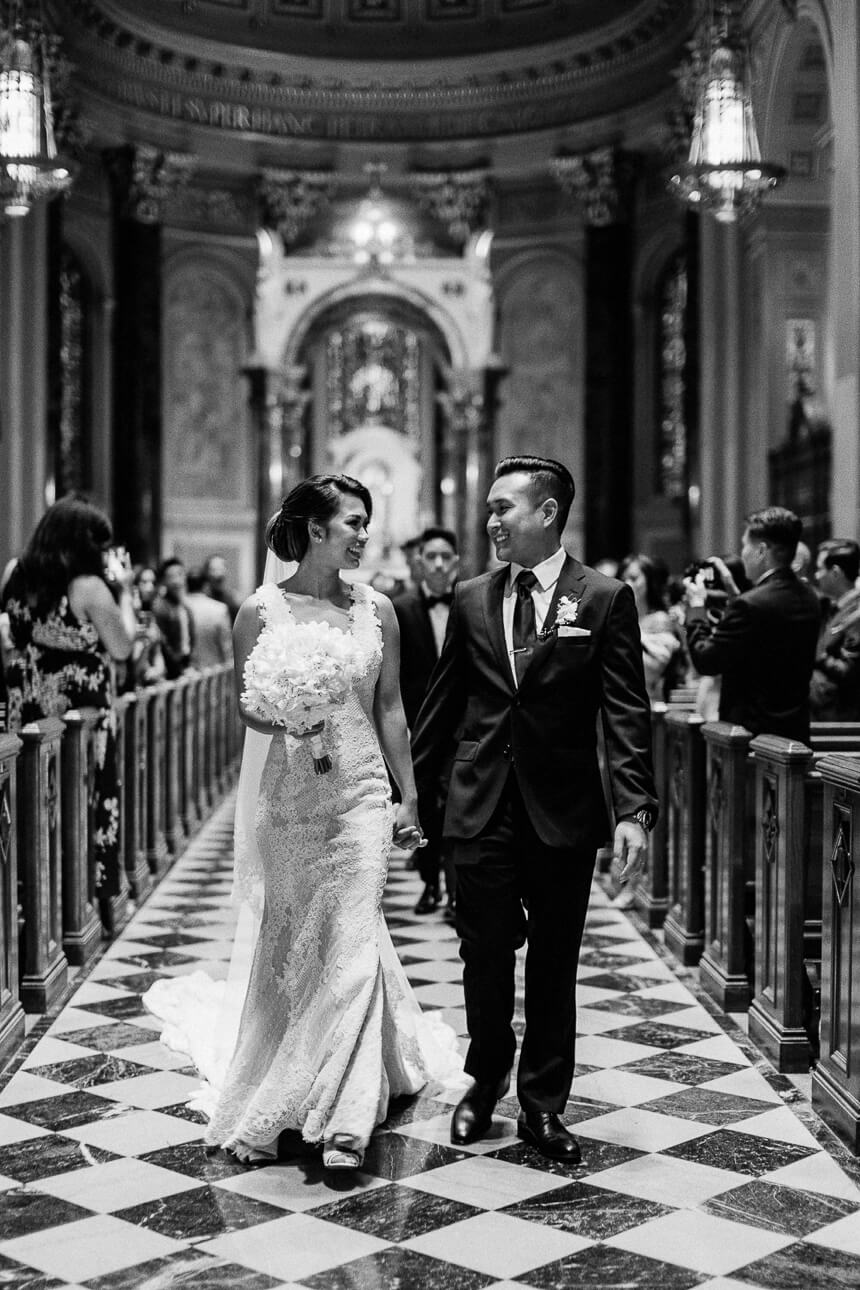 Loan and Viktor at The Cathedral Basilica of Saints and Paul in Philadelphia wedding