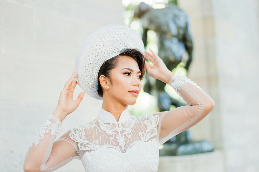 Korean bride at the Rodin Musem wedding