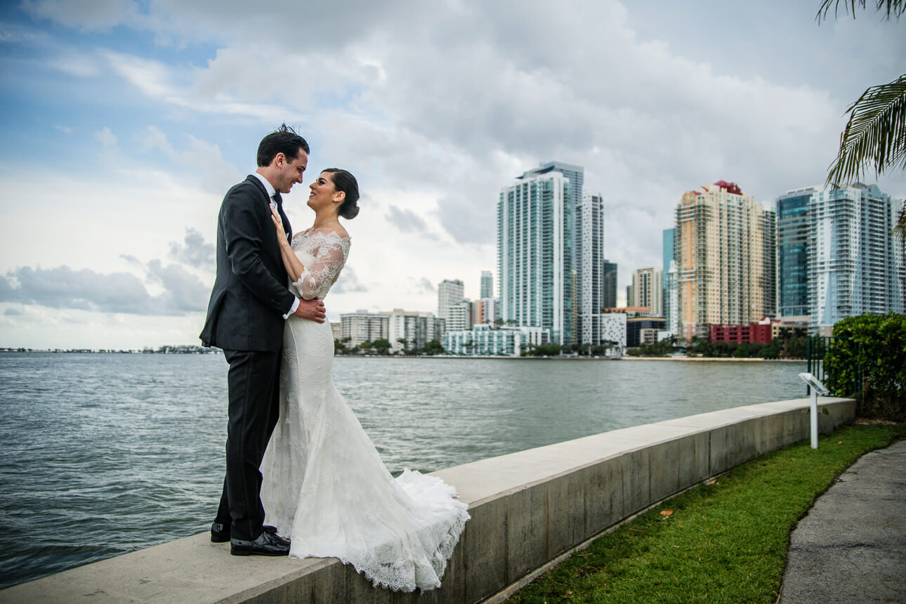 newlyweds at Mandarin Oriental Miami wedding