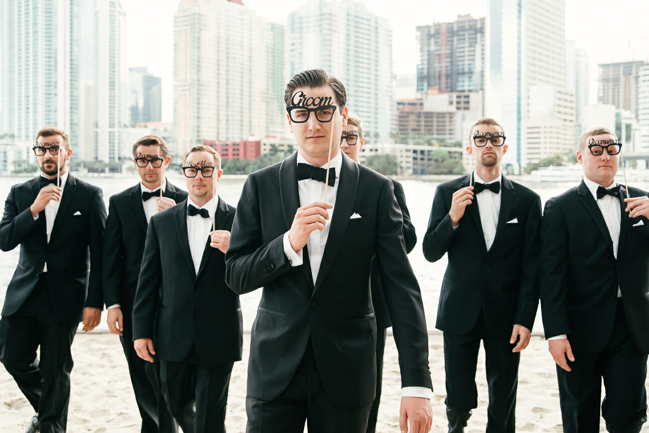 groomsman at Mandarin Oriental Miami wedding